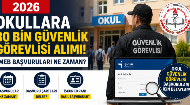 2026 Okullara 30 Bin Güvenlik Görevlisi Alımı: MEB Başvuruları Ne Zaman? Okul Güvenlik Görevlisi Başvuru Şartları ve İŞKUR Ekranı